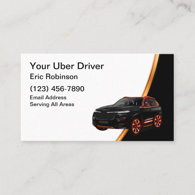 Carte De Visite Demande de course élégante et simple pour chauffeu (Devant)