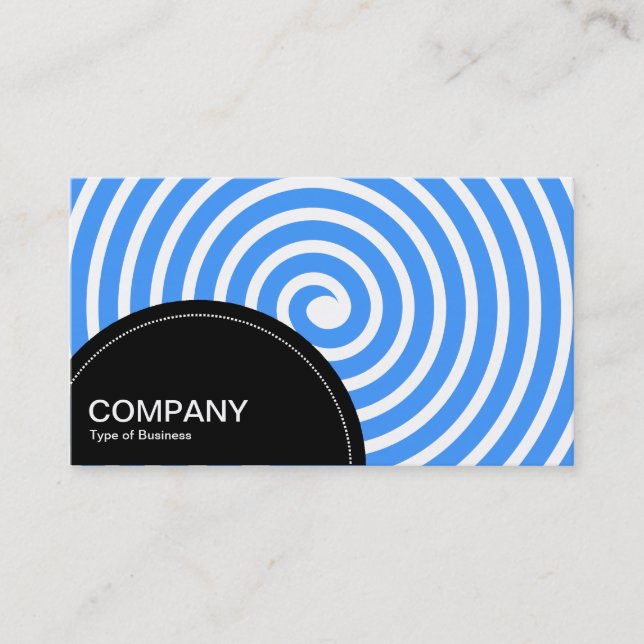 Carte De Visite Demi-cercle Panneau (points) - Spirale Bleu Clair (Devant)