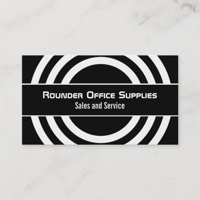 Carte de visite demi-cerclé ultramoderne, blanc (Devant)