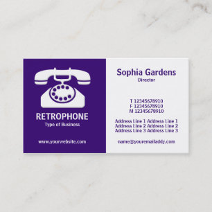 Carte De Visite Demi et demi (téléphone) - Violet profond et blanc