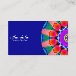 Carte De Visite Demi Mandala 07 - Bleu 000099