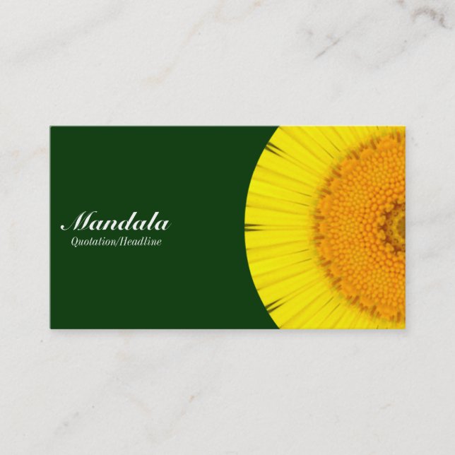 Carte De Visite Demi Mandala 09 - Vert foncé 003300 (Devant)