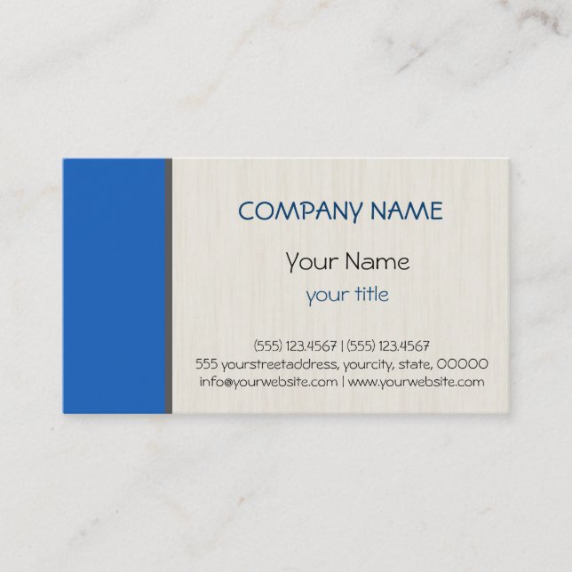 Carte De Visite Denim couleur professionnel élégant moderne (Devant)