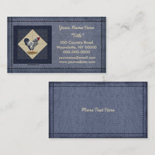 Carte De Visite Denim de coq de Wyandotte lacé par argent