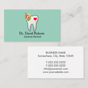 Carte De Visite Dental Tooth Heart 