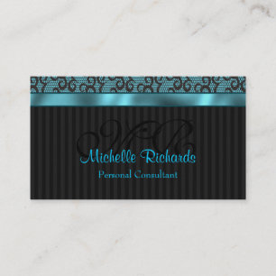 Carte De Visite Dentelle de luxe bleue