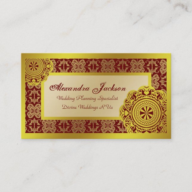 Carte De Visite Dentelle d'or arabesque, (Devant)