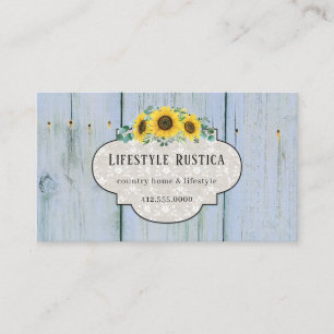 Carte De Visite Dentelle en bois rustique Shabby Grunge Tournesol 