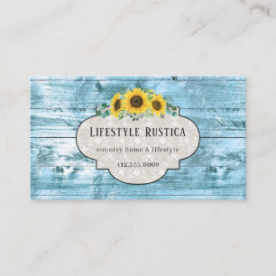 Carte De Visite Dentelle en bois rustique Shabby Grunge Tournesol 