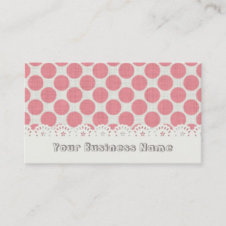 Carte de visite Dentelle et point rose