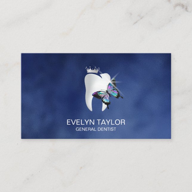 Carte De Visite Dentist Dental Clinique dents blanchissant Papillo (Devant)