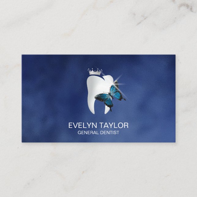 Carte De Visite Dentist Dental Clinique dents blanchissant Papillo (Devant)