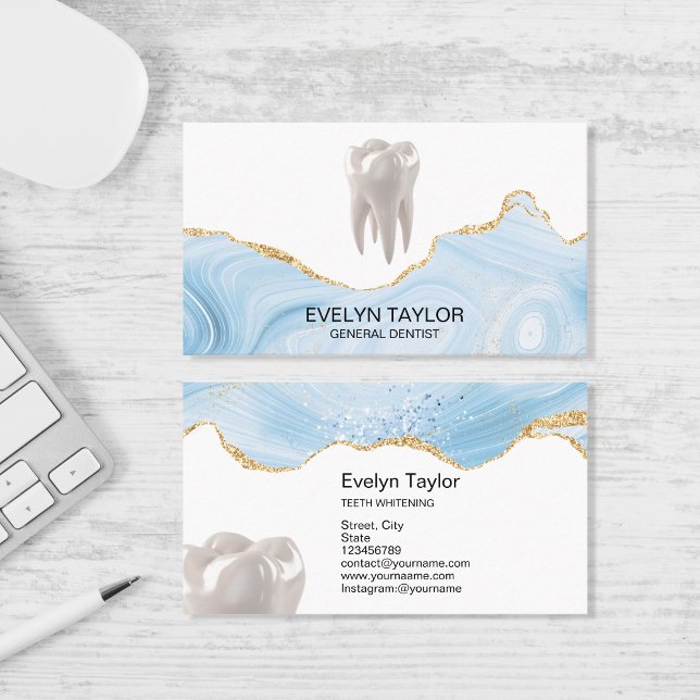 Carte De Visite Dentist Dental Clinique Dents Parties scintillant  (Créateur téléchargé)