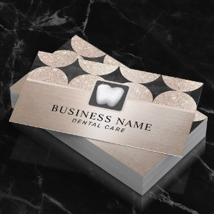 Carte De Visite Dentist Luxe Geometric Gold Cercles Soins dentaire