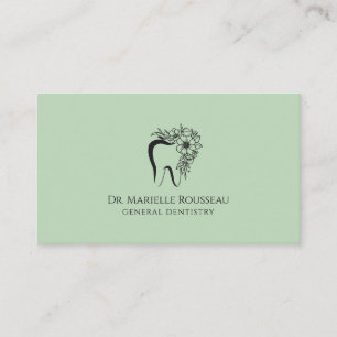 Carte De Visite Dentist Tooth Logo Green Dental Office