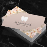 Carte De Visite Dentist Tooth Logo Vintage Floral Blush Dental<br><div class="desc">Dentist Tooth Logo Vintage Floral Blush Dental Business Cards.</div>