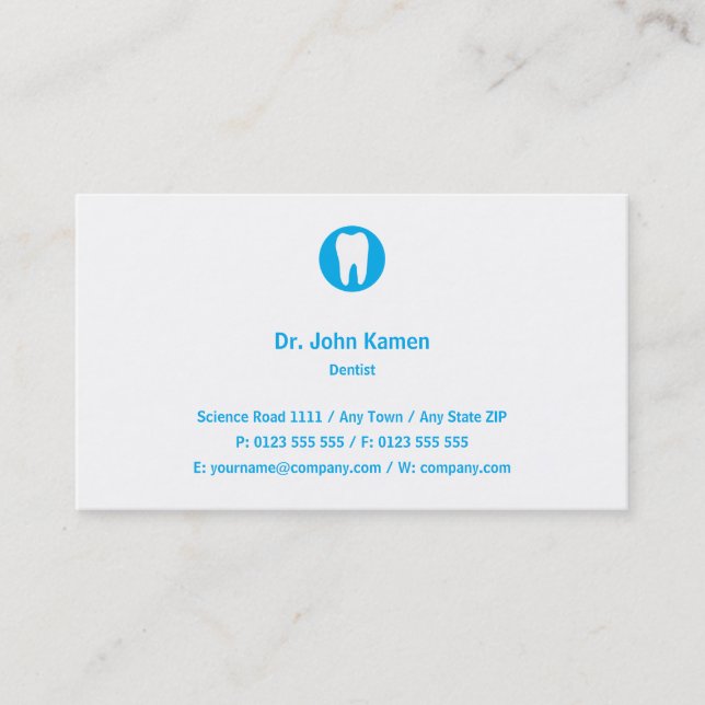 Carte De Visite Dentiste | Bleu (Devant)