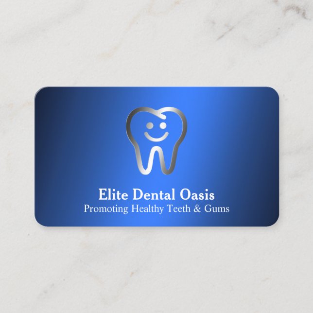Carte De Visite Dentiste bleu (Devant)