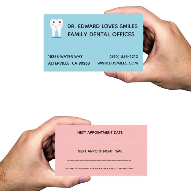 Carte de visite Dentiste Bleu - Cartes Dentistes D (Créateur téléchargé)