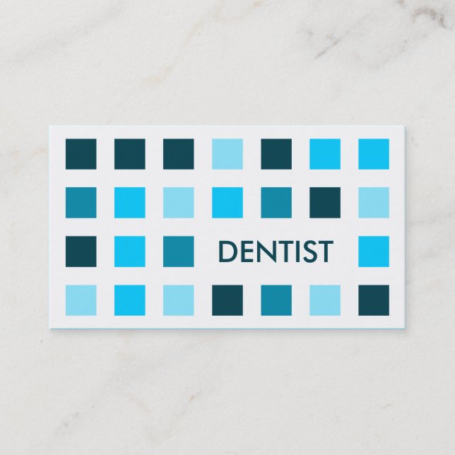 Carte De Visite DENTISTE (carrés modernes) (Devant)