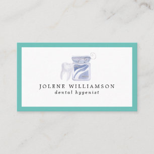 Carte De Visite Dentiste Hygiéniste Dentaire Aquarelle Dent