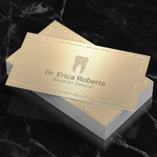 Carte De Visite Dentiste moderne Gold Metallic Soins dentaires