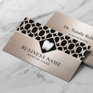 Carte De Visite Dentiste moderne Or géométrique Motif Soins dentai