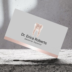 Carte De Visite Dentiste moderne Rose Gold Frontière Bureau denta