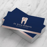 Carte De Visite Dentiste moderne Rose Gold Frontière Marine Bleu D<br><div class="desc">Dentiste moderne Rose Gold Frontière Marine Blue Dental Office Cartes de visite.</div>