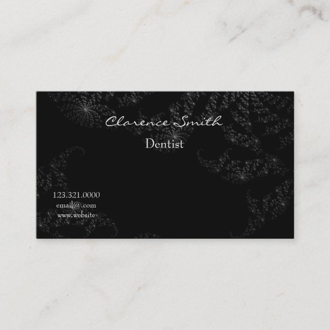 Carte De Visite Dentiste Nuit Étoilée Noire (Devant)