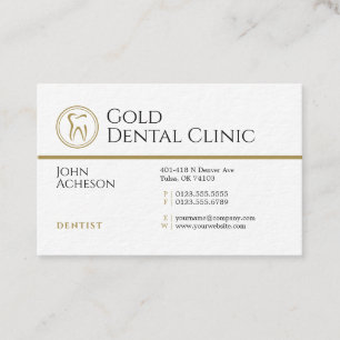 Carte De Visite Dentiste professionnel   Gold Dental Clinic