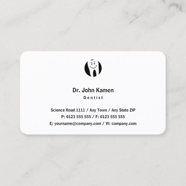 Carte De Visite Dentiste| Toile (Devant)