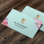 Carte De Visite Dentiste Vintage Floral or dentiste dentiste<br><div class="desc">Dentiste Vintage Floral Gold Tooth Mint Green Dental Cartes de visite.</div>