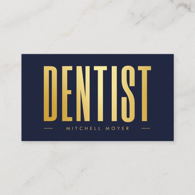 Carte De Visite Dentistère dentisterie Logo de dents Marine bleu e (Devant)