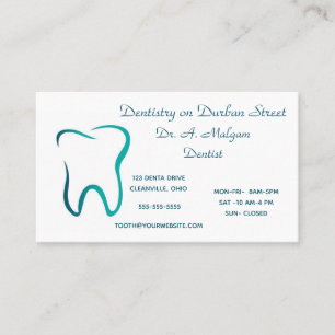 Carte De Visite Dentisterie modifiable sur Durban Street Tooth