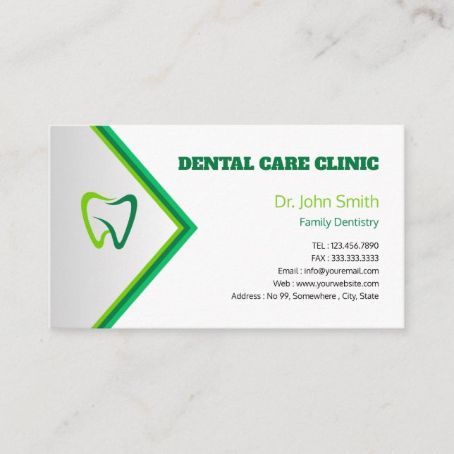 Carte De Visite Dentisterie Professionnelle Moderne (Devant)