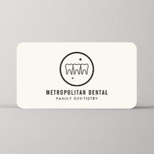 Carte De Visite Dentistes modernes Dents Logo noir sur ivoire