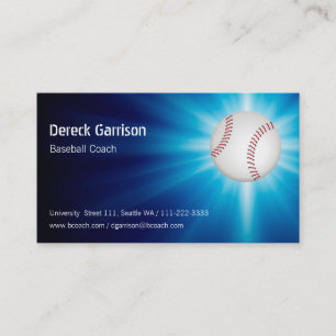 Carte de visite d'entraîneur de baseball