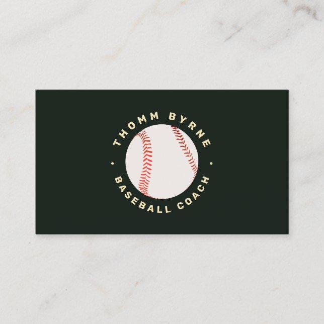 Carte de visite d'entraîneur de baseball (Devant)