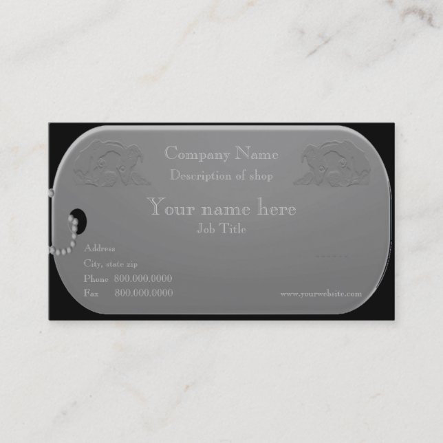 Carte de visite d'entraîneur de Groomer de chien (Devant)