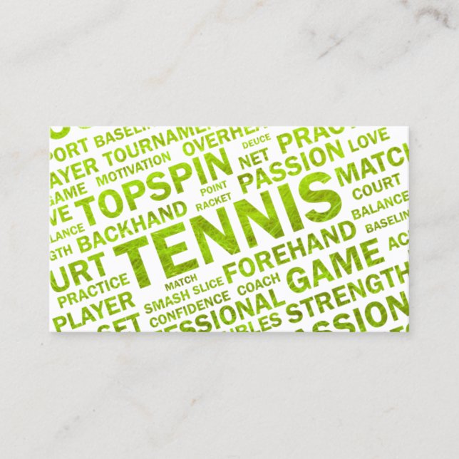 Carte de visite d'entraîneur de tennis (Devant)
