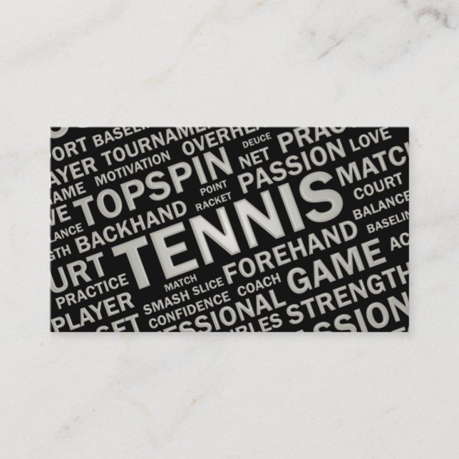 Carte de visite d'entraîneur de tennis (Devant)