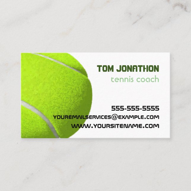 carte de visite d'entraîneur de tennis professionn (Devant)
