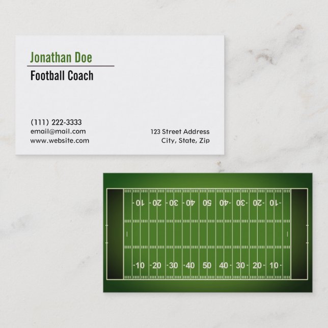 Carte de visite d'entraîneurs de football (Devant / Derrière)