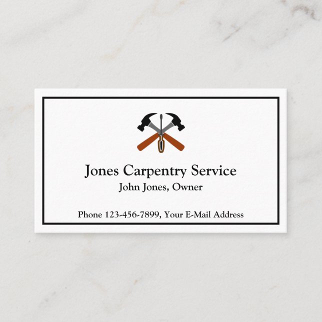 Carte de visite d'entrepreneur en construction de  (Devant)