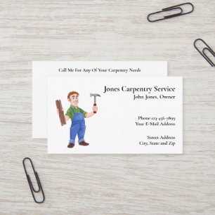Carte de visite d'entrepreneur en construction de