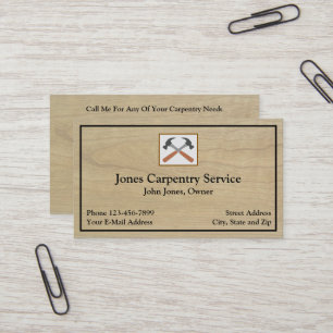 Carte de visite d'entrepreneur en construction de