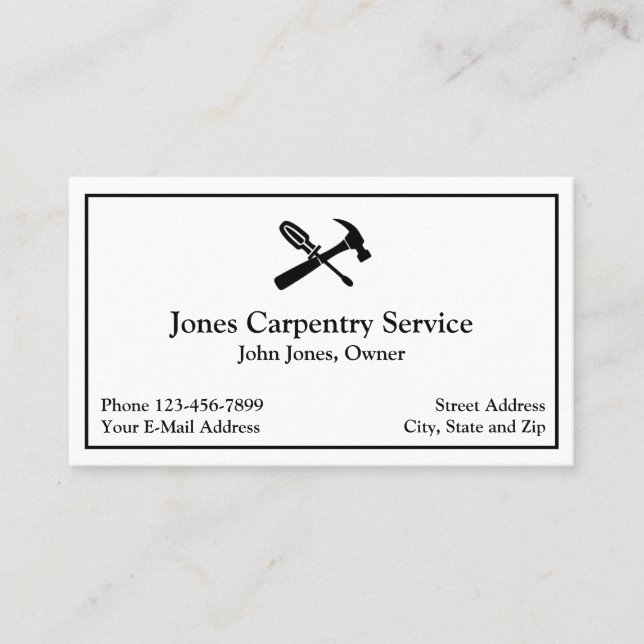 Carte de visite d'entrepreneur en construction de  (Devant)