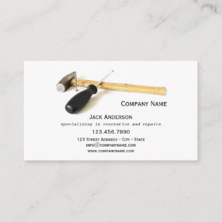 Carte de visite d'entrepreneur minimaliste bricole