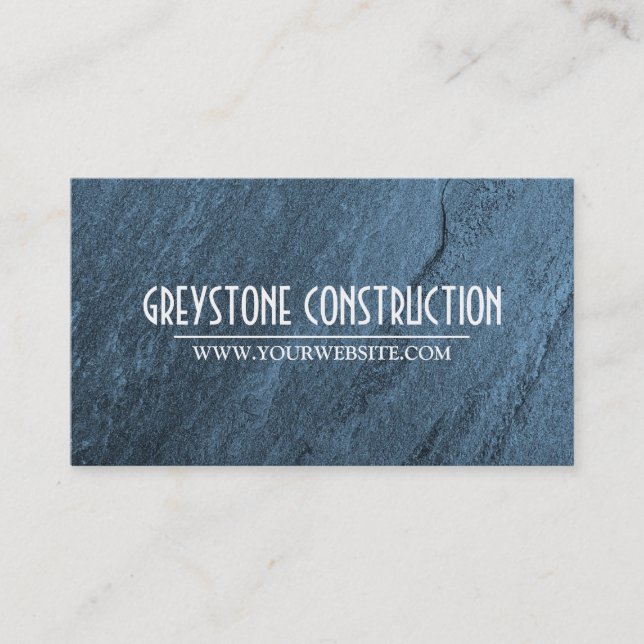 Carte de visite d'entreprise de construction bleue (Devant)